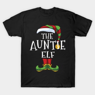 Auntie Elf Family Matching Christmas Group Gift Pajama Aunt T-Shirt